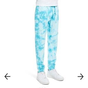 New BP Classic Stretch Sweatpants Joggers in Blue Tie Dye Size XL